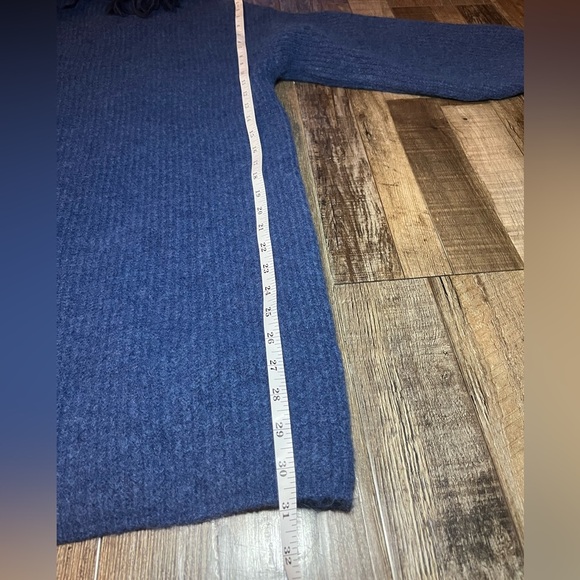 Something Navy Fringe Wool Turtleneck Sweater Dress in Navy Size Small NWT - Picture 8 of 8